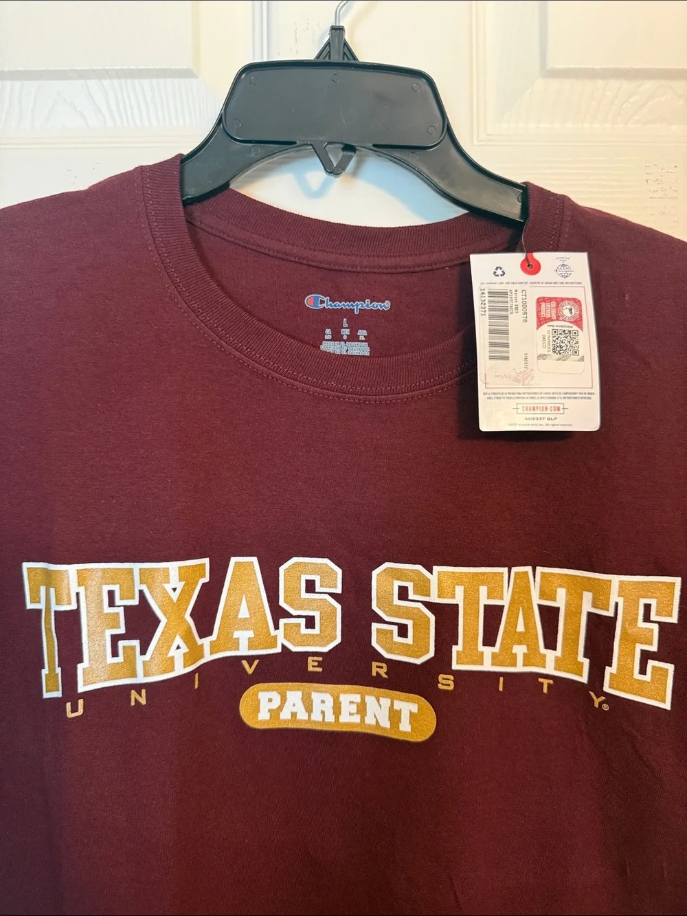 Champion Maroon Texas State Parent Short Sleeve Tee - Picture 3 of 4
